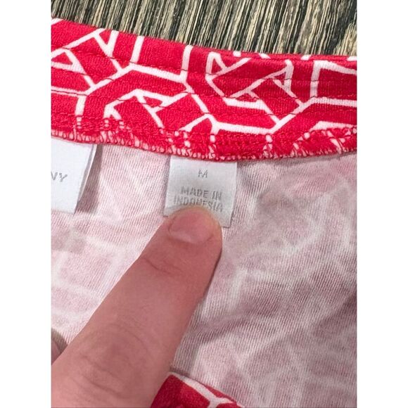 New York & Company Womens Fit Flare Dress Sleeveless Geometric Print Red Size M - Picture 7 of 11